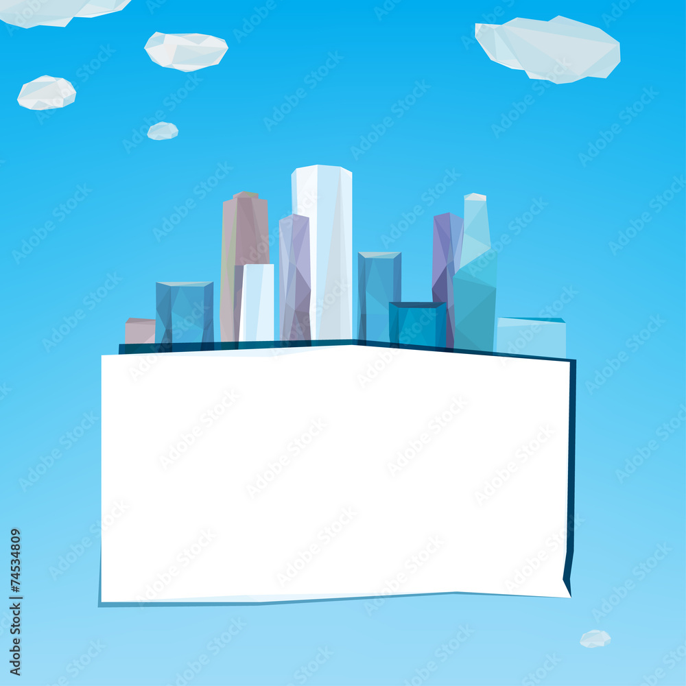 Obraz premium Polygonal city banner