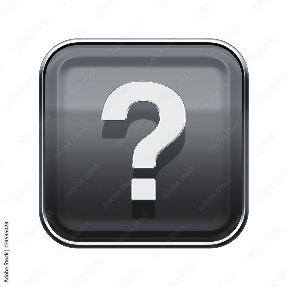 Help icon glossy grey, isolated on white background Help icon glossy grey, isolated on white background