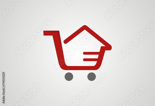 Sale home cart logo vector