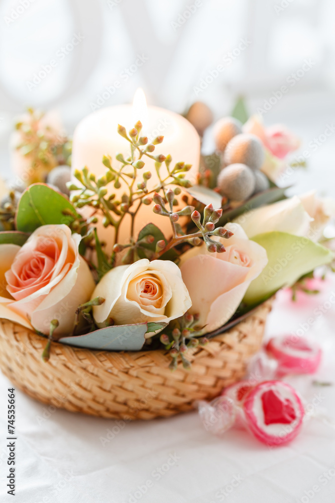 nice flowers and candle nice flowers and candle