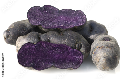 Blauviolette, blaue, Kartoffeln, Vitelotte,