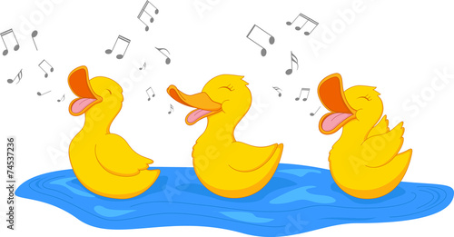 Happy duck singing
