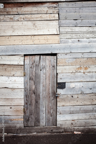 Old wooden plank door