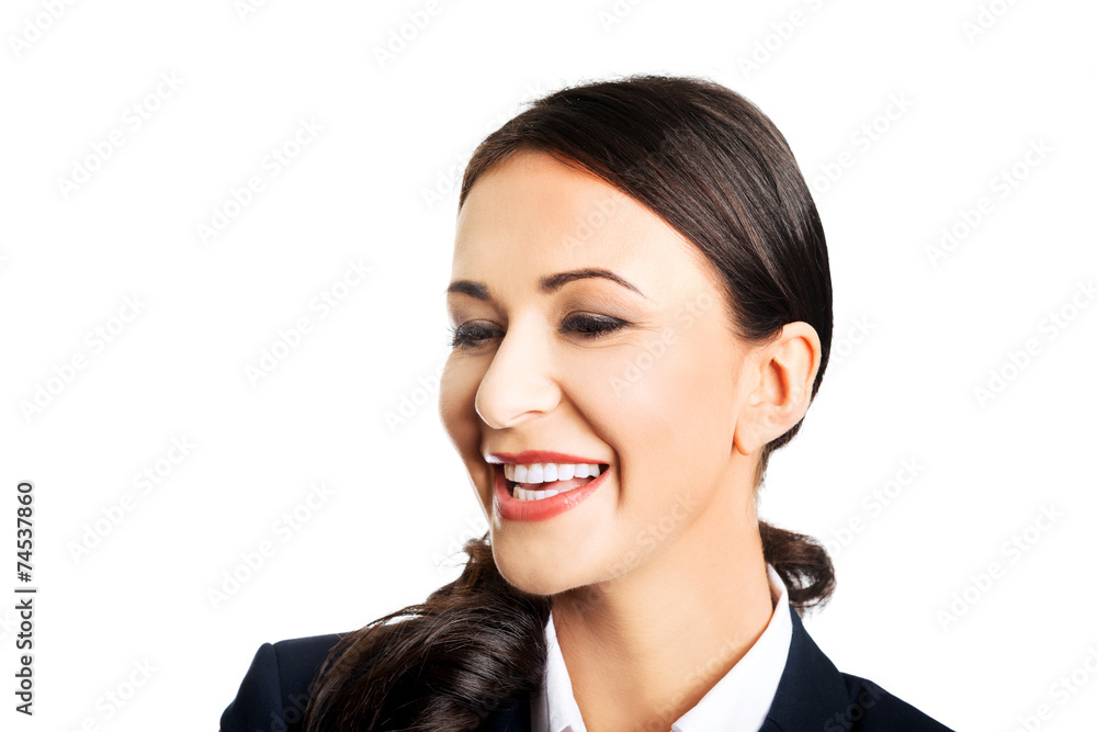 Portrait of a young confident business woman smiling Portrait of a young confident business woman smiling