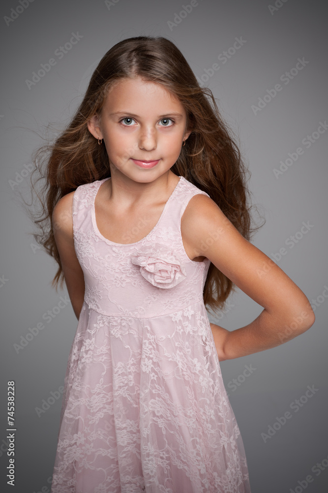 Adorable little girl with flowing hair Adorable little girl with flowing hair