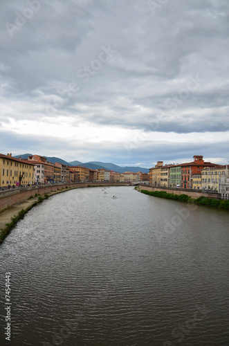 Embankment of the River Arno in the Italian City of Pisa