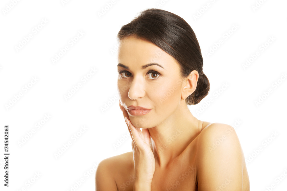 Sensual portrait of nude woman looking at the camera Sensual portrait of nude woman looking at the camera