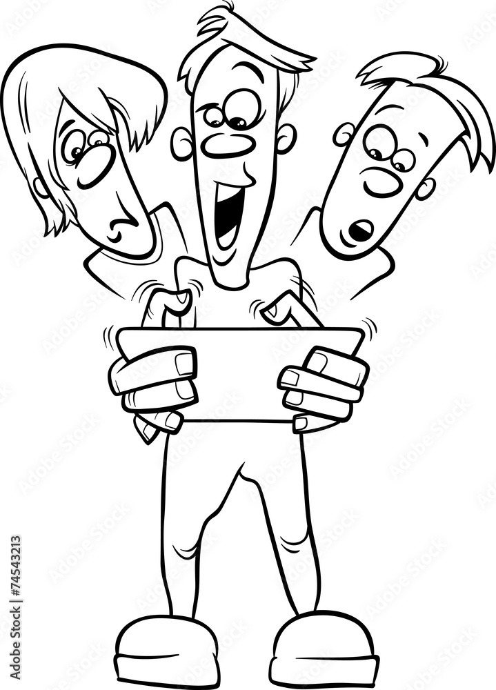 boys playing game coloring page