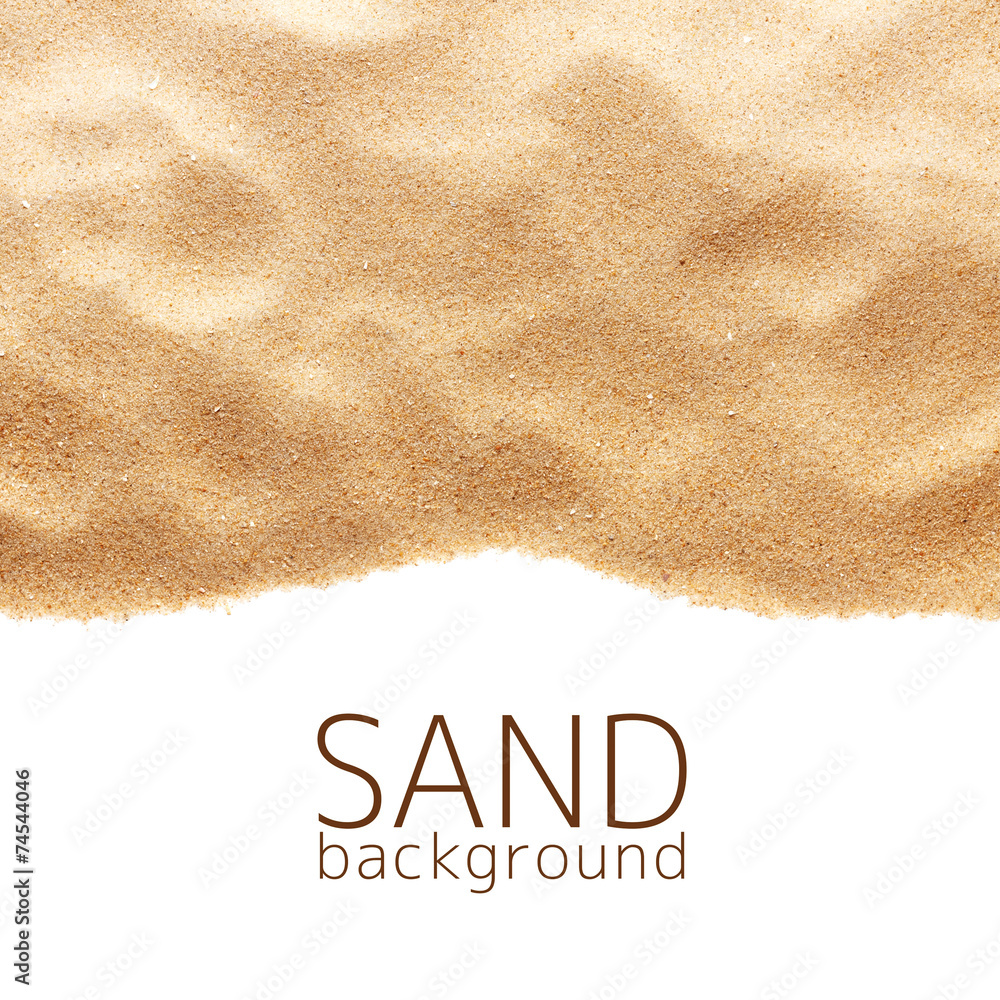 The sand scattering isolated on white background - obrazy, fototapety, plakaty 