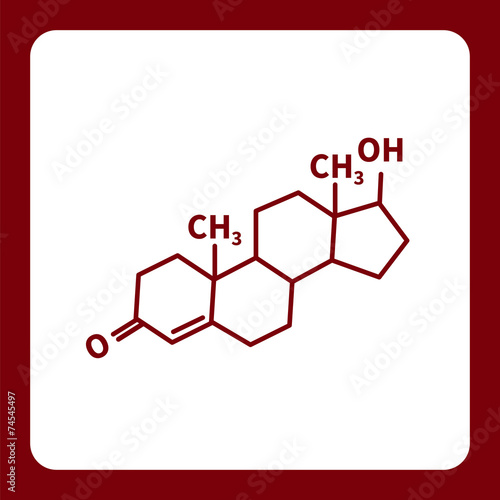 Chemical formula of testosterone photo