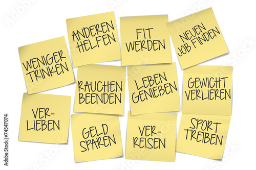 klebezettel Post-it, Gute Vorsätze Neues Jahr, neue ziele