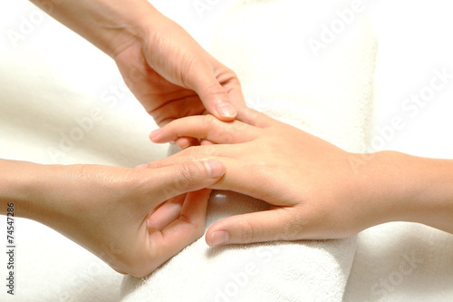 Hand and finger massage in relax spa