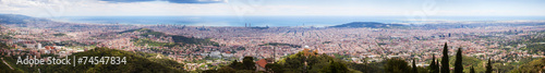 Top panoramic view of Barcelona from Tibidab