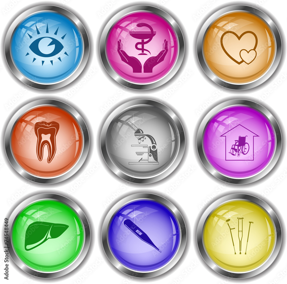 eye, pharma symbol in hands, careful heart, tooth, lab microscop eye, pharma symbol in hands, careful heart, tooth, lab microscop