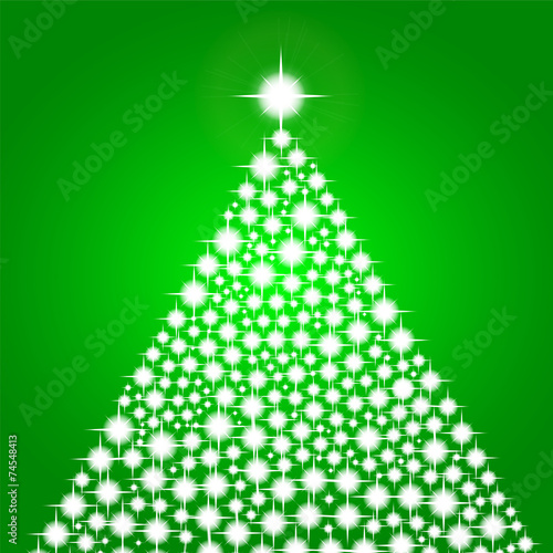 Christmas background with shiny christmas tree
