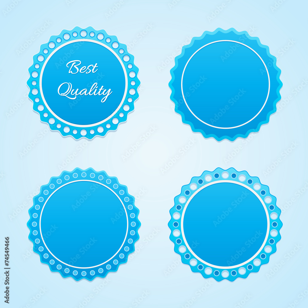 Decorative badges in a patterned design. Decorative badges in a patterned design.