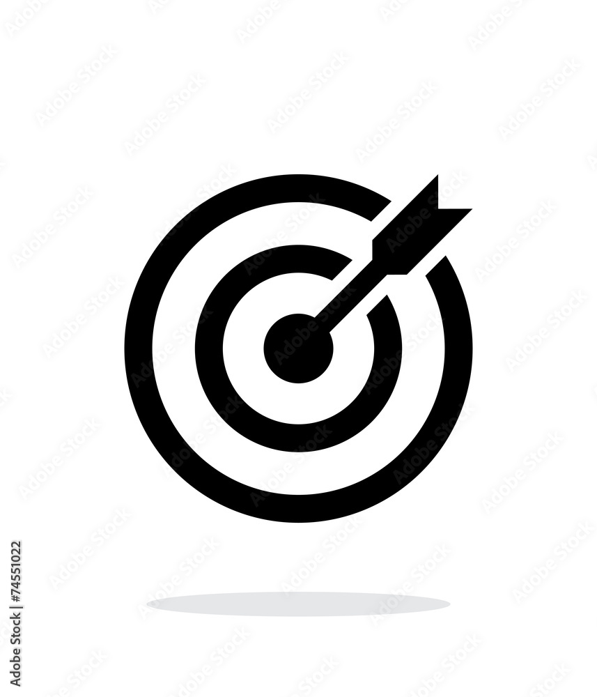 Successful shoot. Darts target aim icon on white background.