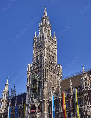 the tower of the town hall  Munich  Bavaria Germany