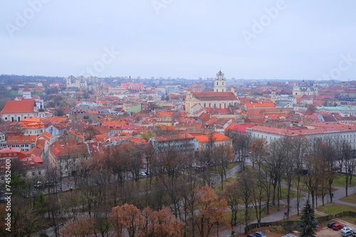 VILNIUS,LITHUANIA, November 17, 2014: Panoramic View of Vilnius