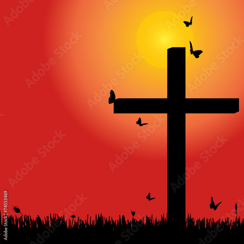 Vector silhouette cross.