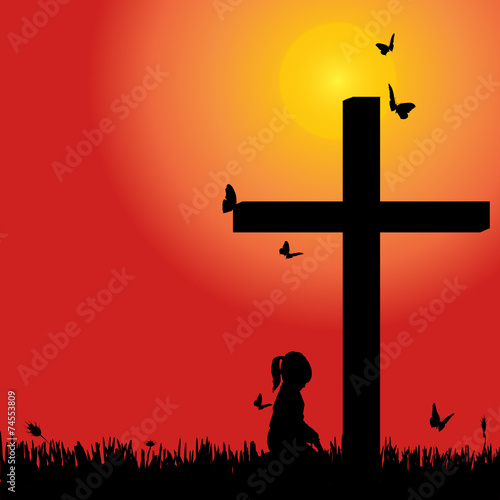 Vector silhouette girl.