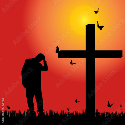 Vector silhouette  of man.