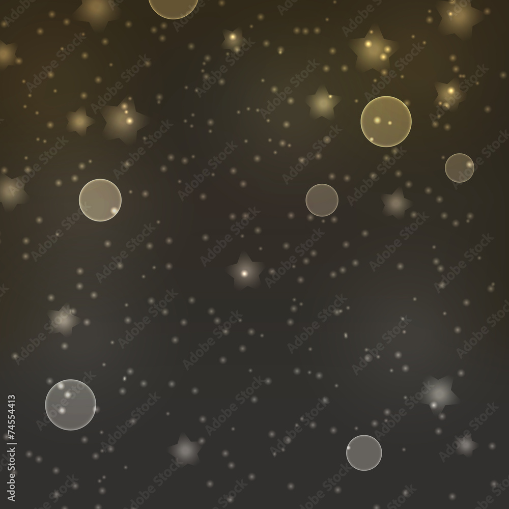 Naklejka premium abstract dark night dots and stars bokeh background eps10