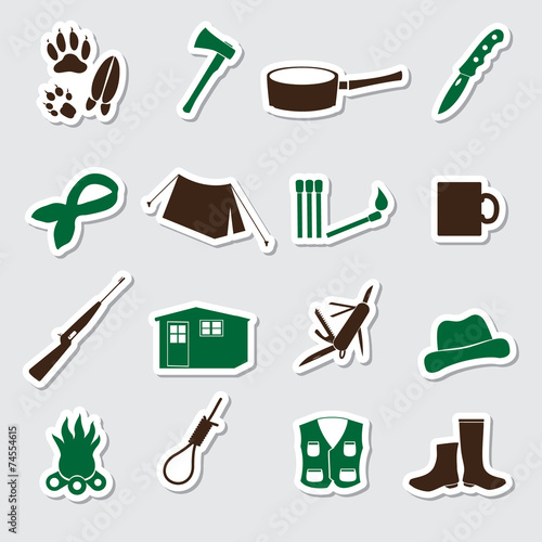 simple backwoodsman stickers set eps10