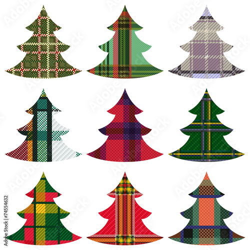 Set of Christmas Trees using the Celtic ornament