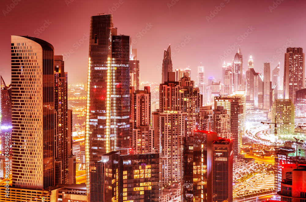 Fototapeta premium Beautiful background of Dubai at night