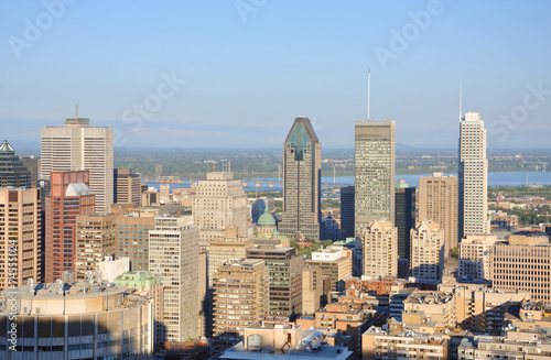 Montreal city skyline in financial district  Montreal  Quebec