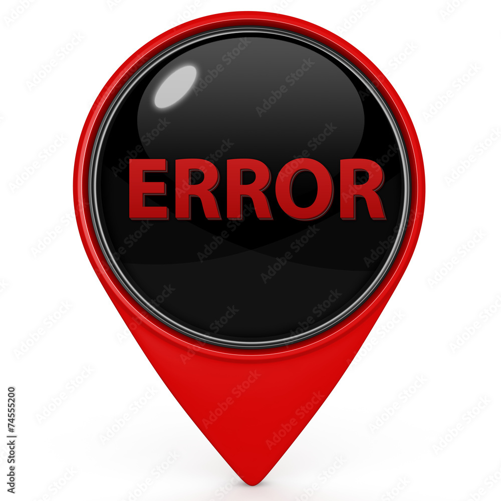 error pointer icon on white background error pointer icon on white background