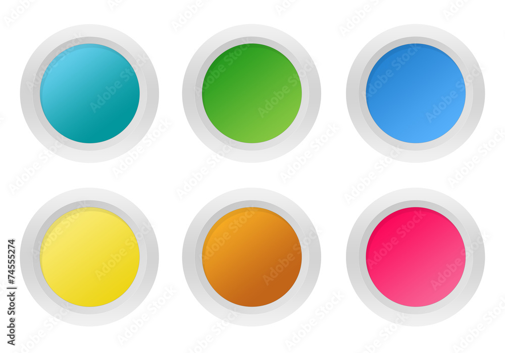 Set of colorful rounded buttons Set of colorful rounded buttons