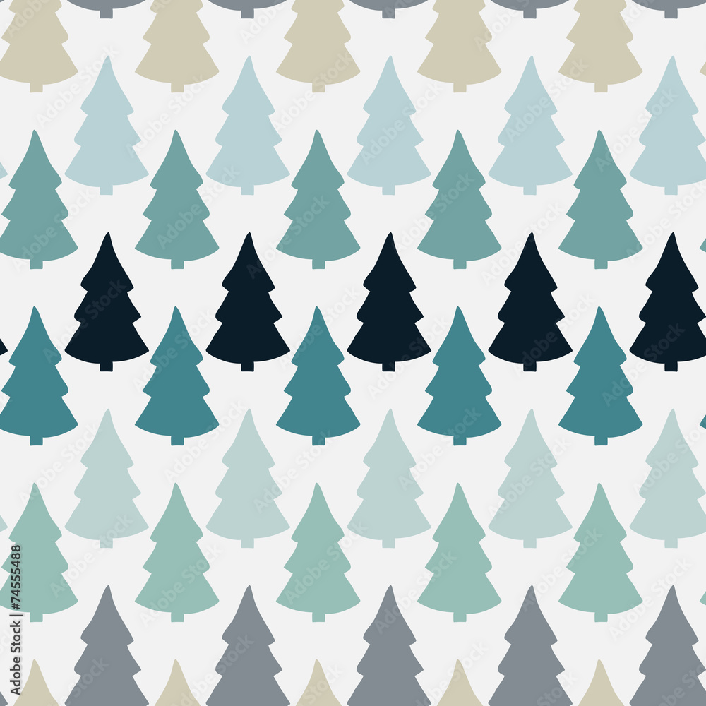 Seamless pattern with abstract christmas tree