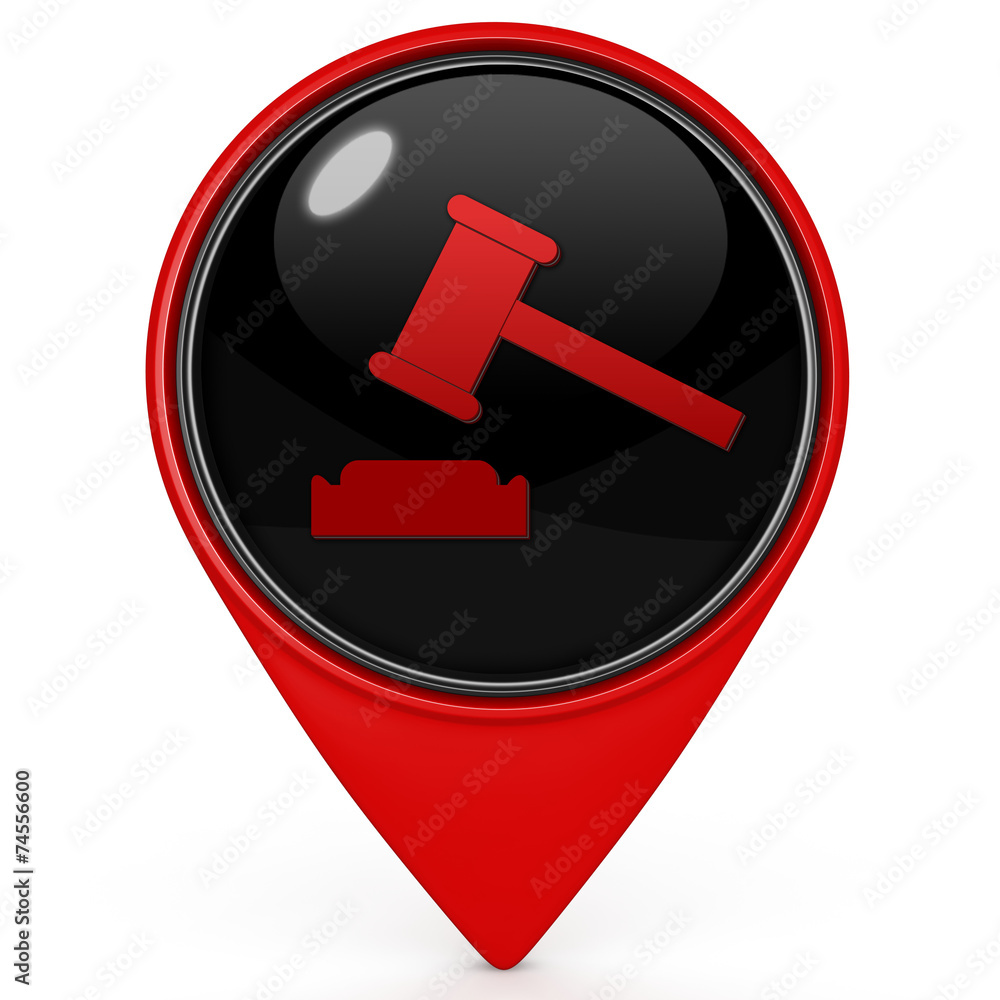 Auction pointer icon on white background