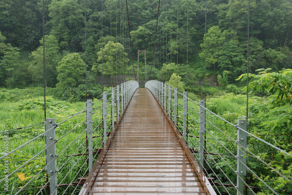 Bridge over Hime river in Hakuba, Nagano prefecture, Japan