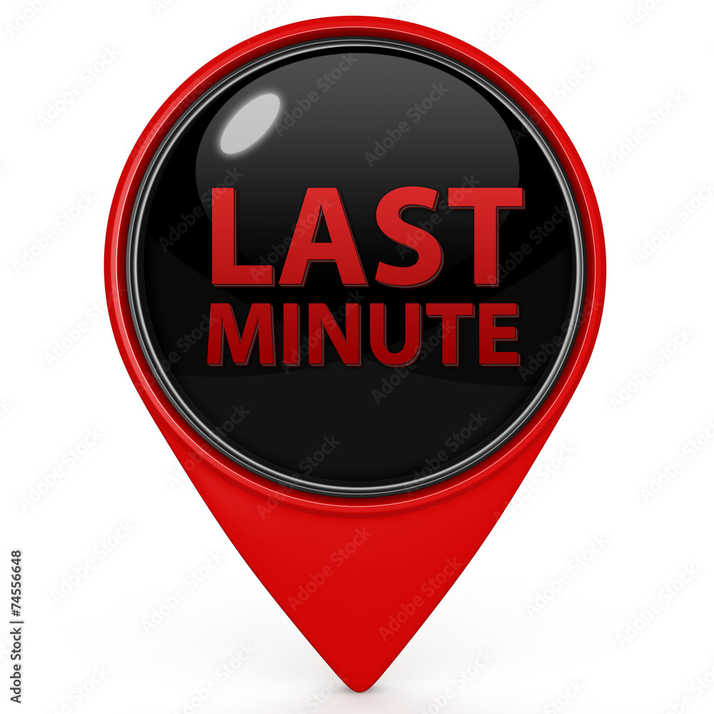 Last minute pointer icon on white background Last minute pointer icon on white background