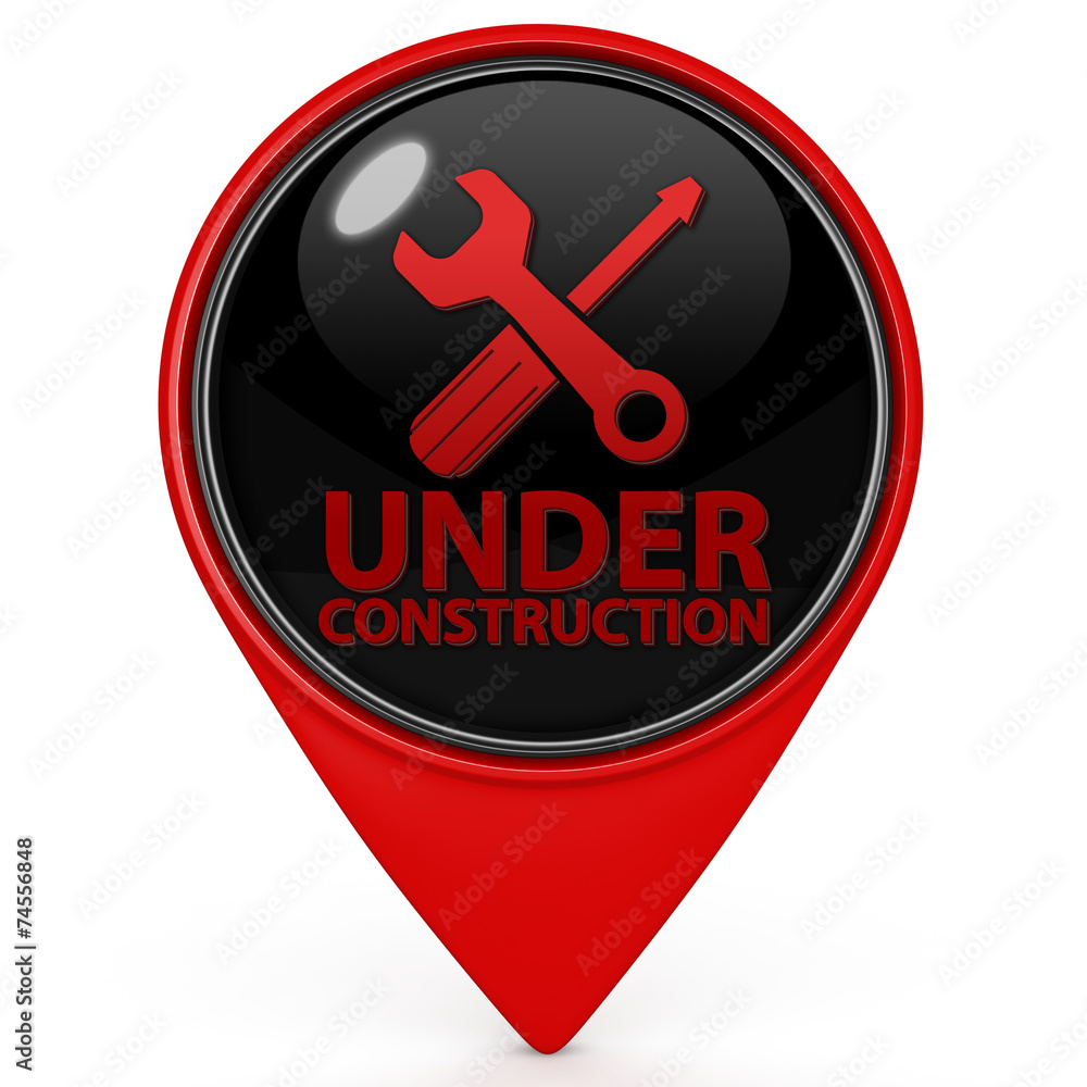Under construction pointer icon on white background Under construction pointer icon on white background