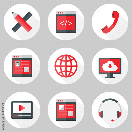 Free Download Website Icons Set over White with Shadows - GFXLoad