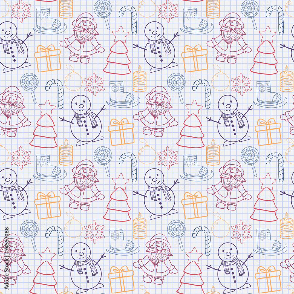 Seamless Happy New Year and Merry Christmas pattern Seamless Happy New Year and Merry Christmas pattern