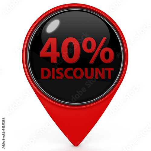 Discount forty percent pointer icon on white background Free Download Discount forty percent pointer icon on white background - GFXLoad