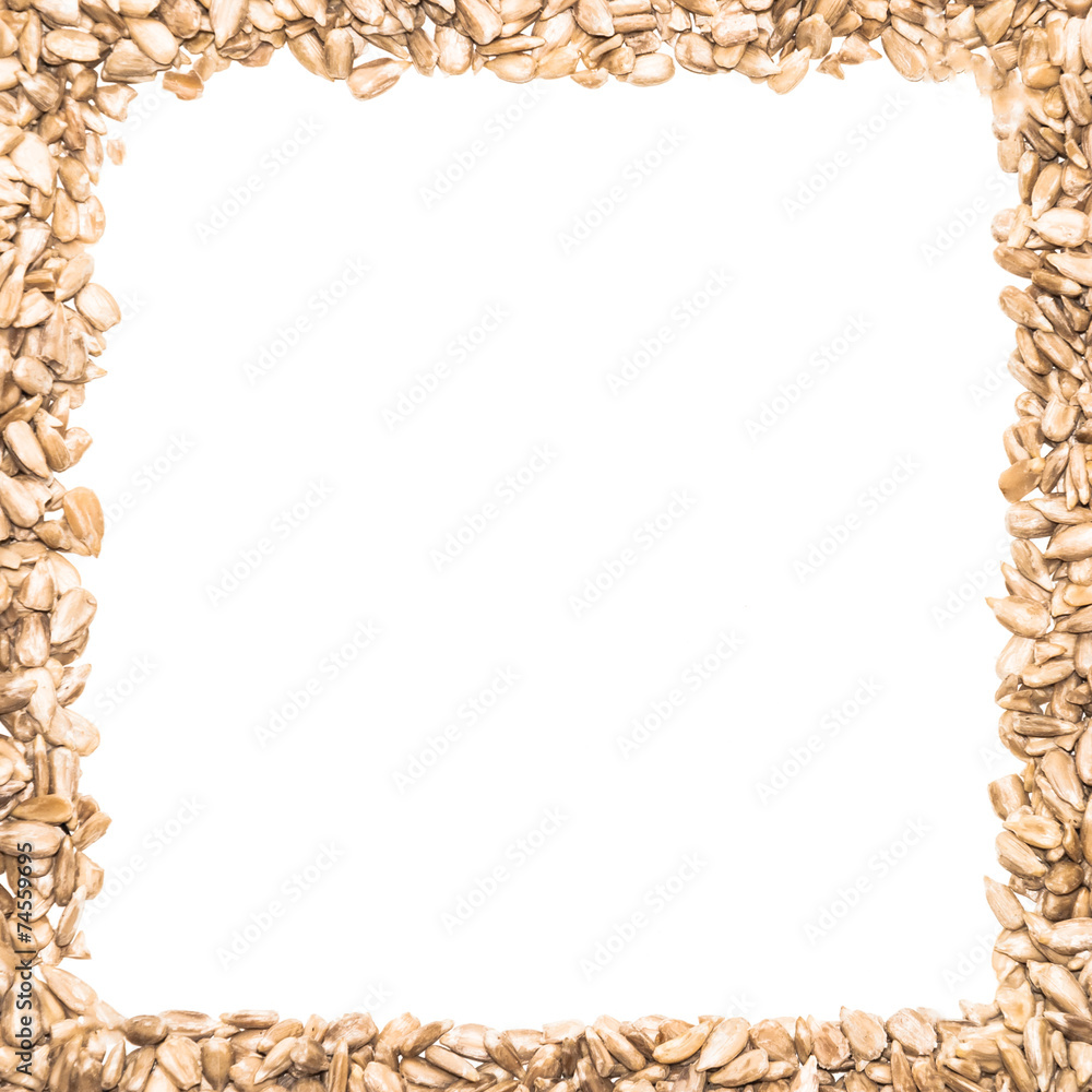 Obraz premium A square frame made from sunflower seeds