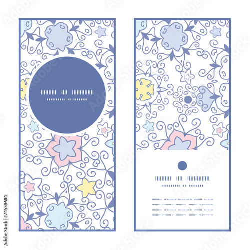 Vector ornamental abstract swirls vertical round frame pattern