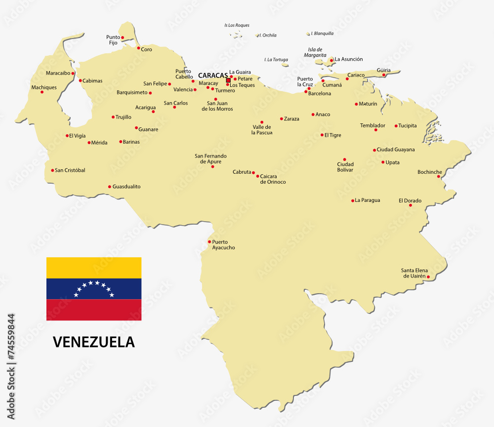 venezuela map with flag