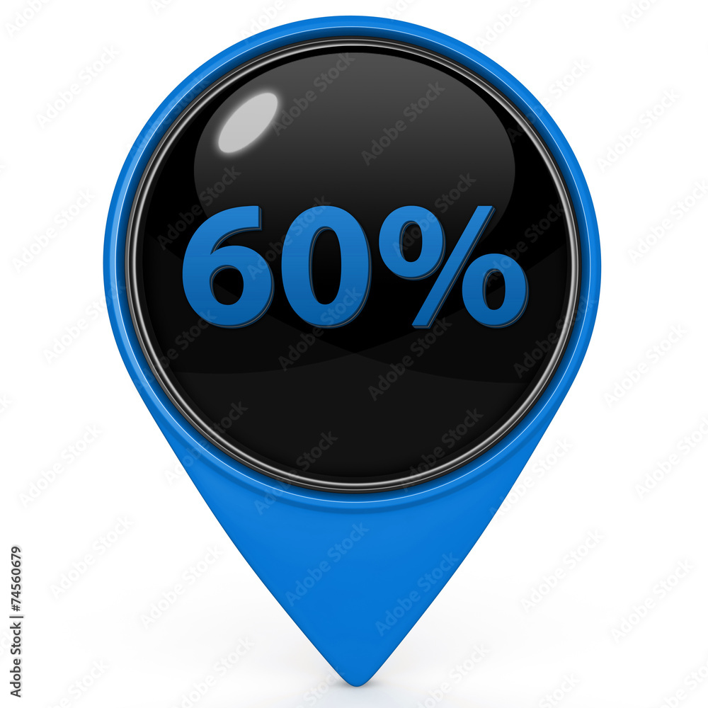 Sixty percent pointer icon on white background Sixty percent pointer icon on white background