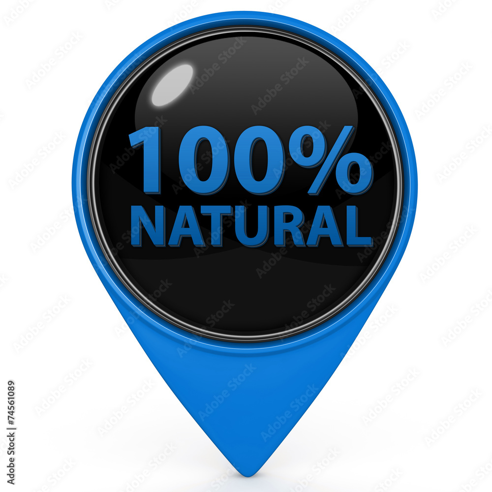 100% natural pointer icon on white background 100% natural pointer icon on white background