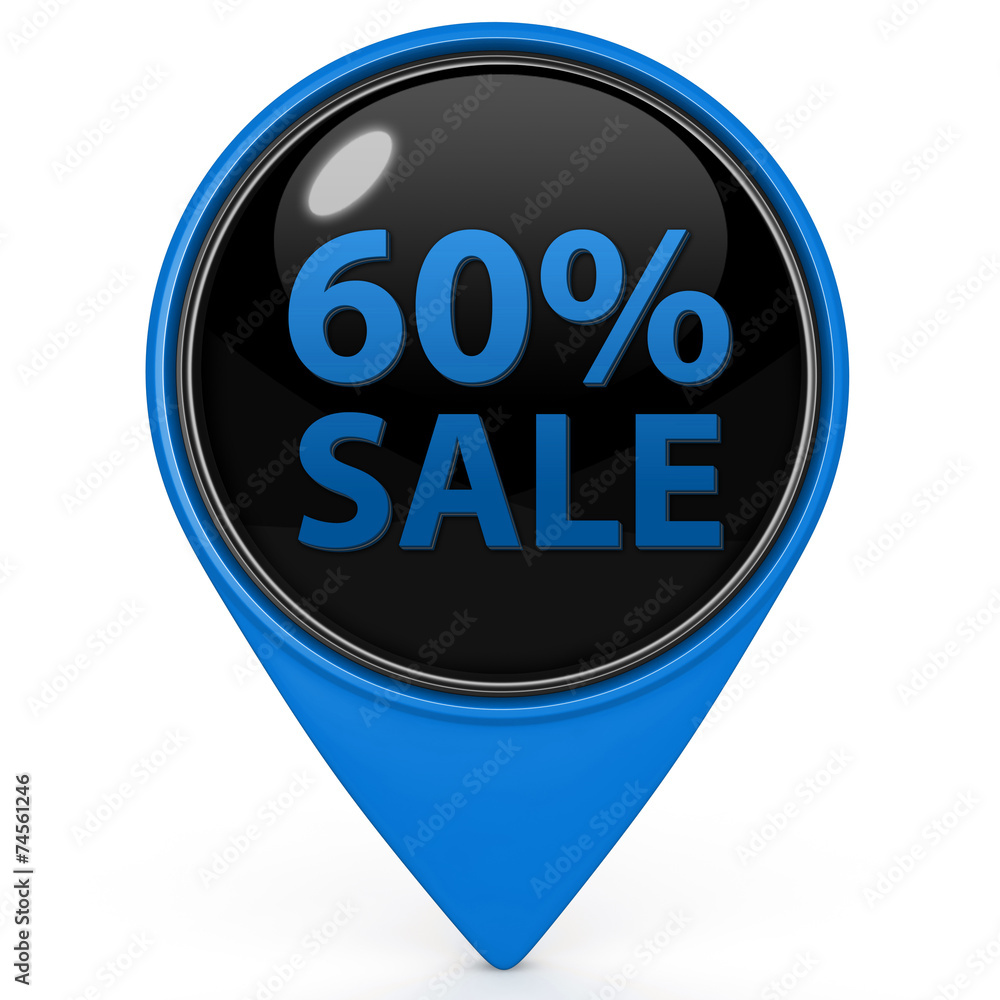 Sale sixty percent pointer icon on white background Sale sixty percent pointer icon on white background