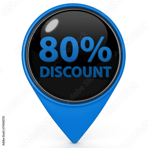Discount eighty percent pointer icon on white background Free Download Discount eighty percent pointer icon on white background - GFXLoad