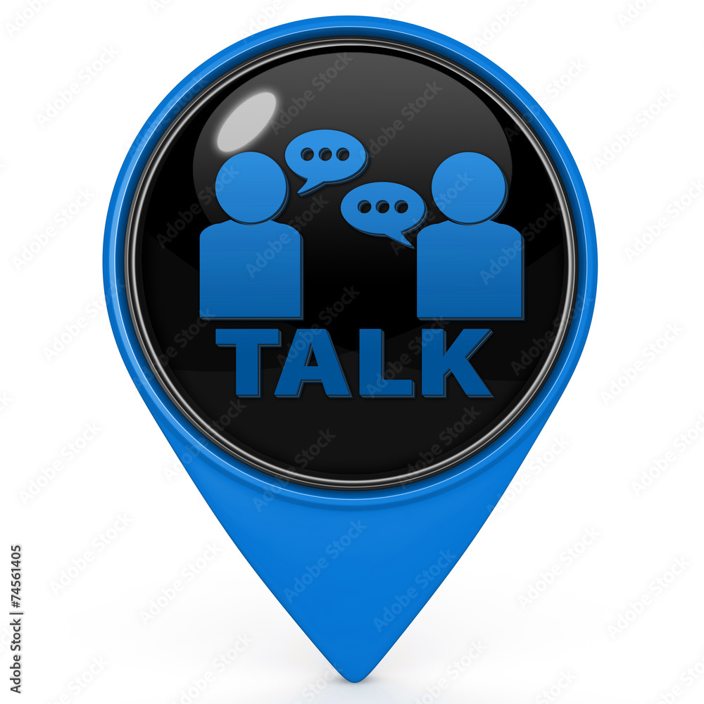 Talk pointer icon on white background Talk pointer icon on white background