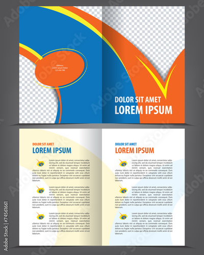Vector empty bi-fold brochure design print template